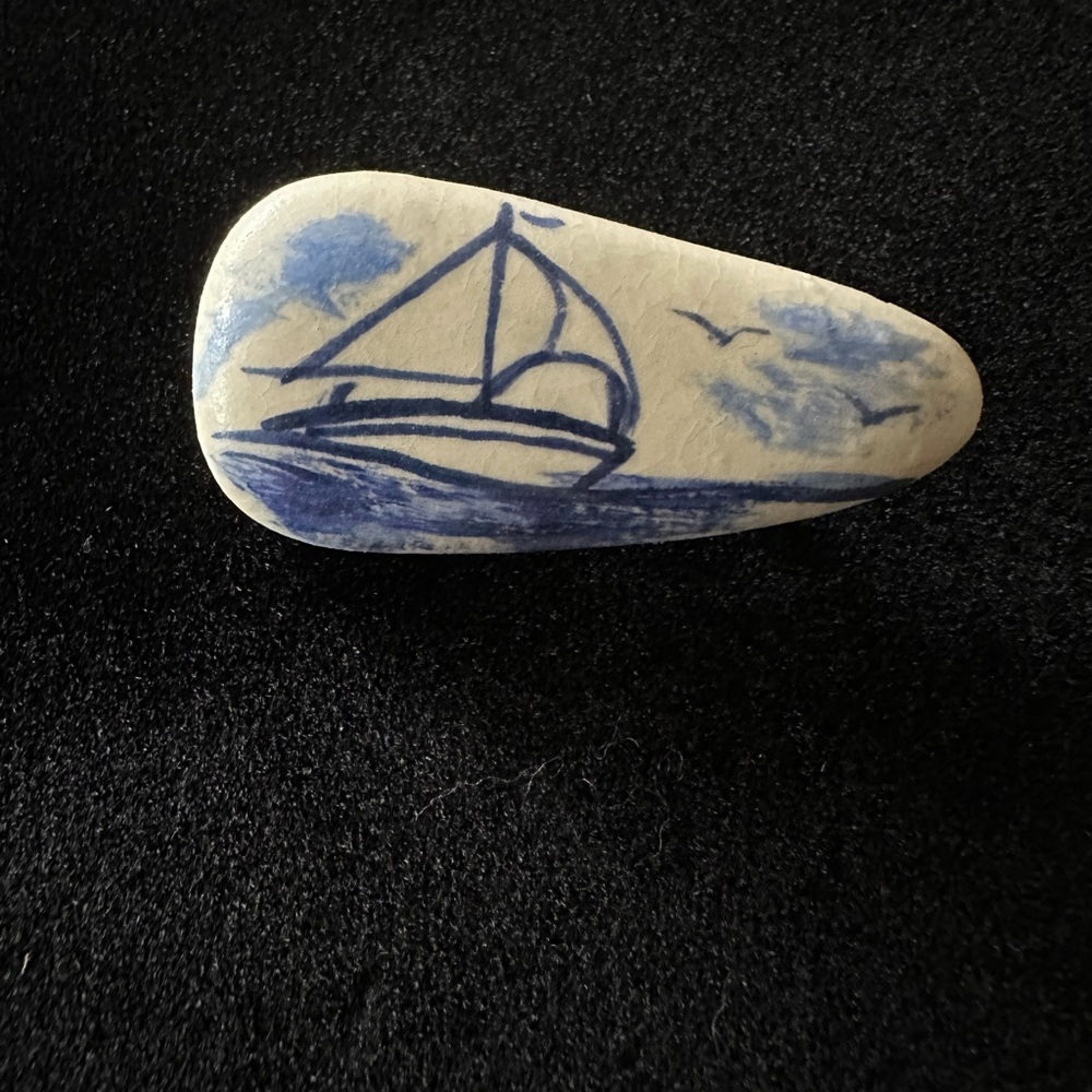 Blue and White Nautical Brooch